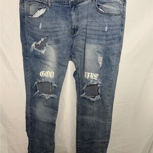 God First Distressed Jeans